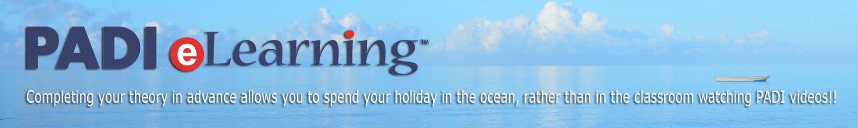 PADI e-Learning Logo - click to visit PADI eLearning
