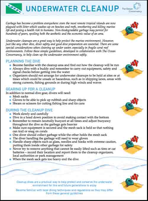 Underwater Cleanup Guidelines - click to download