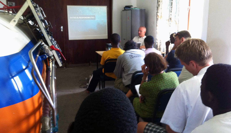Classroom Lecture for students learning how to operate the hyperbaric chamber